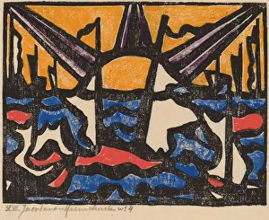 Beest Jacoba Van Heemskerck Van Prints: Landscape with a Sun, c. 1915. Creator: Jacoba van Heemskerck van Beest