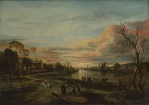 Landscape at Sunset, 1650s. Creator: Aert van der Neer