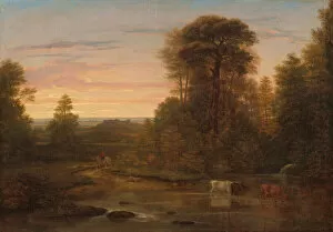 Images Dated 7th April 2021: A Landscape after Sunset, c. 1819. Creator: Washington Allston