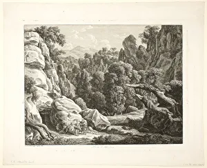 Reinhart Johann Christian Prints: Landscape with the Temptation of Christ, 1799. Creator: Johann Christian Reinhart