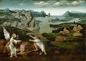 Joachim Prints: Landscape with Tobias and the Angel, 1512. Creator: Workshop of Joachim Patinir
