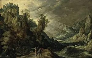Mountainous Prints: Landscape with Tobias and the Angel, 1550. Creator: Kerstiaen de Keuninck