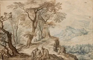 Brush Prints: Landscape with Tobias and the Angel. Artist: Brueghel, Jan, the Younger (1601-1678)