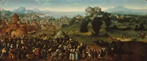 Boar Gallery: Landscape with Tournament and Hunters, 1519 / 20. Creator: Jan van Scorel