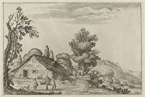 Ercole Bazicaluva Prints: Landscape with a Traveler before a Cottage, 1638. Creator: Ercole Bazicaluva