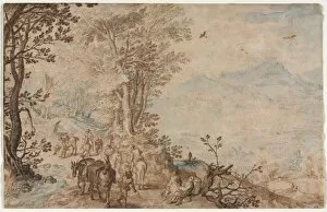 Early 17th Century Gallery: Landscape with Travelers, 1605. Creator: Jan Brueghel (Flemish, 1568-1625)