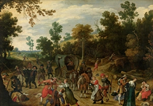 Thief Prints: Landscape with Travellers Attacked by Robbers, c1600-1640. Creator: Sebastian Vrancx