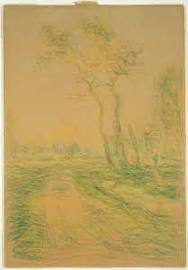 Grasses Prints: Landscape with Trees, 1880/85. Creator: Alfred Sisley