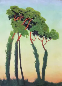 Schwitzerland Prints: Landscape with trees, 1911. Creator: Vallotton, Felix Edouard (1865-1925)