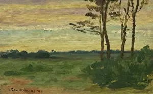 Oil On Board Prints: Landscape with Trees, 1923. Creator: John Mitchell