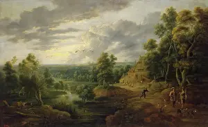 Peaceful Prints: Landscape with Trees near a River (Landscape with Hunters)