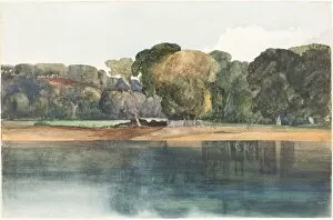 Watercolor And Graphite Collection: Landscape with Trees and Water. Creator: James Bulwer