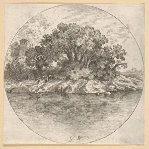 Gottfried Prints: Landscape with Trees by the Water. n. d. Creator: Goffredo Wals