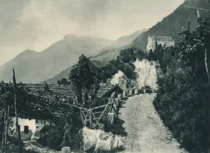 South Tyrol Prints: Landscape with Tyrol Castle, Merano, South Tyrol, Italy, 1927. Artist: Eugen Poppel