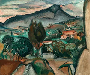 Mount Prints: Landscape with view of the Mont Saint Victoire