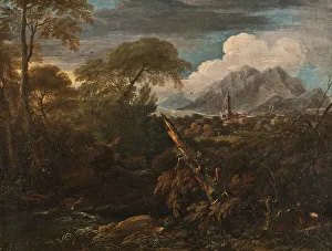 Snapped Prints: Landscape with a Village, 17th century. Creator: Unknown