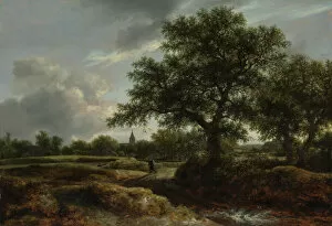 Images Dated 10th February 2020: Landscape with a Village in the Distance, 1646. Creator: Jacob van Ruisdael