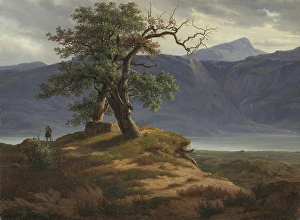 Fearnley Thomas Prints: Landscape with a Wanderer, 1830. Creator: Thomas Fearnley
