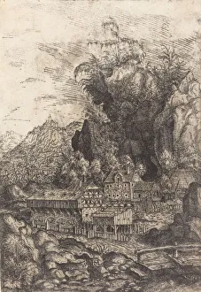 Lautensack Hanns Prints: Landscape with a Water Mill, 1553. Creator: Hans Sebald Lautensack