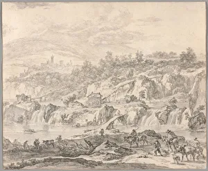 Nicolaes Berghem Prints: Landscape with Waterfalls and Bridges