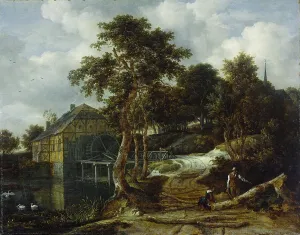 Waterwheel Prints: Landscape with watermill, 1661. Creator: Jacob van Ruisdael