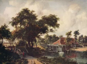 Meindert Hobbema Prints: Landscape with a Watermill, c1665, (c1915). Artist: Meindert Hobbema