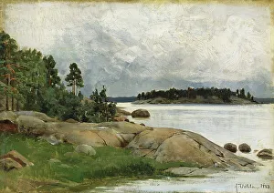 Finland Europe Prints: Landscape-Wiasholmen in the Pelling Islands, 1883. Creator: Aukusti Uotila
