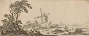 Landscape with Windmill, in or before 1647. Creator: Stefano della Bella