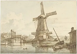 Hulswit Jan Prints: Landscape with windmill, 1776-1822. Creator: Jan Hulswit