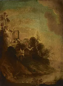 Landscape with a Windmill, 19th century. Creator: Unknown