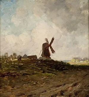 1880 Prints: Landscape with a Windmill, c1880. Creator: Antoni Kozakiewicz