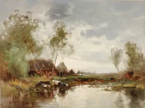 Landscape with Windmill, late 19th-early 20th century. Creator: E. Landseer Harris Landscape with Windmill, late 19th-early 20th century. Creator: E. Landseer Harris