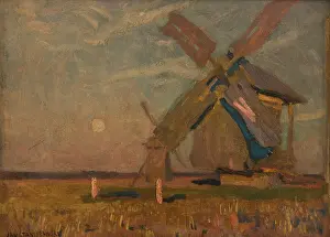 Jan Stanislawski Prints: Landscape with Windmills, 1905. Creator: Jan Stanislawski