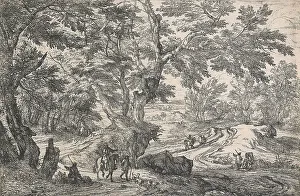 Francois Van Der Meulen Prints: Landscape with, in left foreground