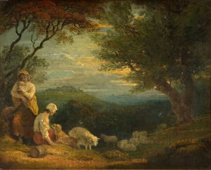 Birmingham Museums And Art Gallery: Landscape With Women, Sheep and Dog, 1830. Creator: Richard Westall