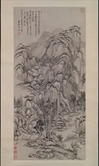 Wang Prints: Landscape after Wu Zhen, dated 1695. Creator: Wang Yuanqi