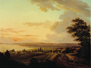 Zealand Denmark Prints: Landscape in Zealand, evening, 1810. Creator: Heinrich August Grosch