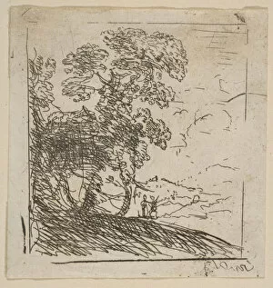 Lorrain Collection: The Two Landscapes (Right Tree), ca. 1630. Creator: Claude Lorrain