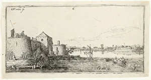 Esaias Van De Velde I Prints: Ten Landscapes: Walled River Town to the Left of a River
