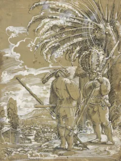 Armor Prints: Two Landsknechts, c. 1520. Artist: Anonymous