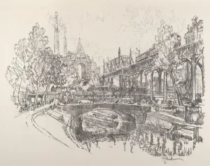 Pennell Joseph Prints: Landwehr Canal, Berlin, 1921. Creator: Joseph Pennell