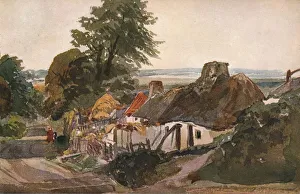 In A Row Prints: A Lane With Cottages, c1820. Artist: Peter de Wint