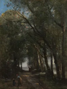 Jean Baptiste Camille Prints: A Lane through the Trees, ca. 1870-73. Creator: Jean-Baptiste-Camille Corot