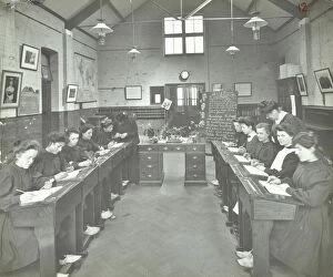 Wandsworth Collection: Language lesson on daffodils at Oak Lodge School for Deaf Girls, London, 1908