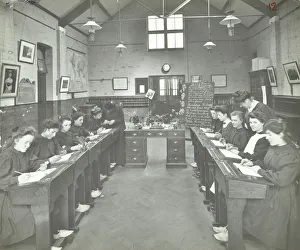 Deaf Prints: Language lesson on daffodils at Oak Lodge School for Deaf Girls, London, 1908
