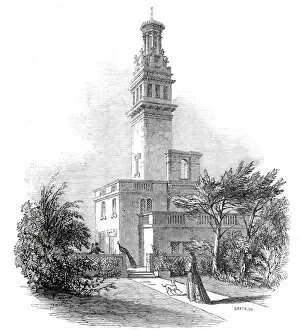 Belvedere Collection: Lansdown Tower and garden, 1845. Creator: Smyth