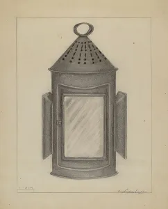 Metal And Glass Prints: Lantern, c. 1936. Creator: Columbus Simpson