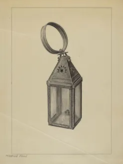 Metal And Glass Prints: Lantern, c. 1937. Creator: Mildred Ford