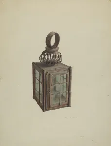 Metal And Glass Prints: Lantern, c. 1938. Creator: Roy Weber
