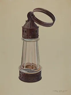 Metal And Glass Prints: Lantern, c. 1939. Creator: Albert Allen
